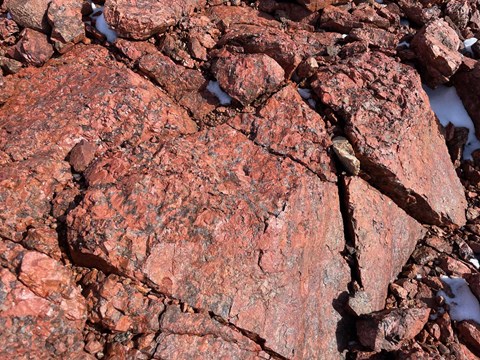 Close-up of red rock.