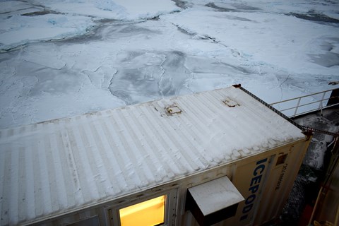 The ‘IcePod’ mobile container lab in which collected samples were analysed