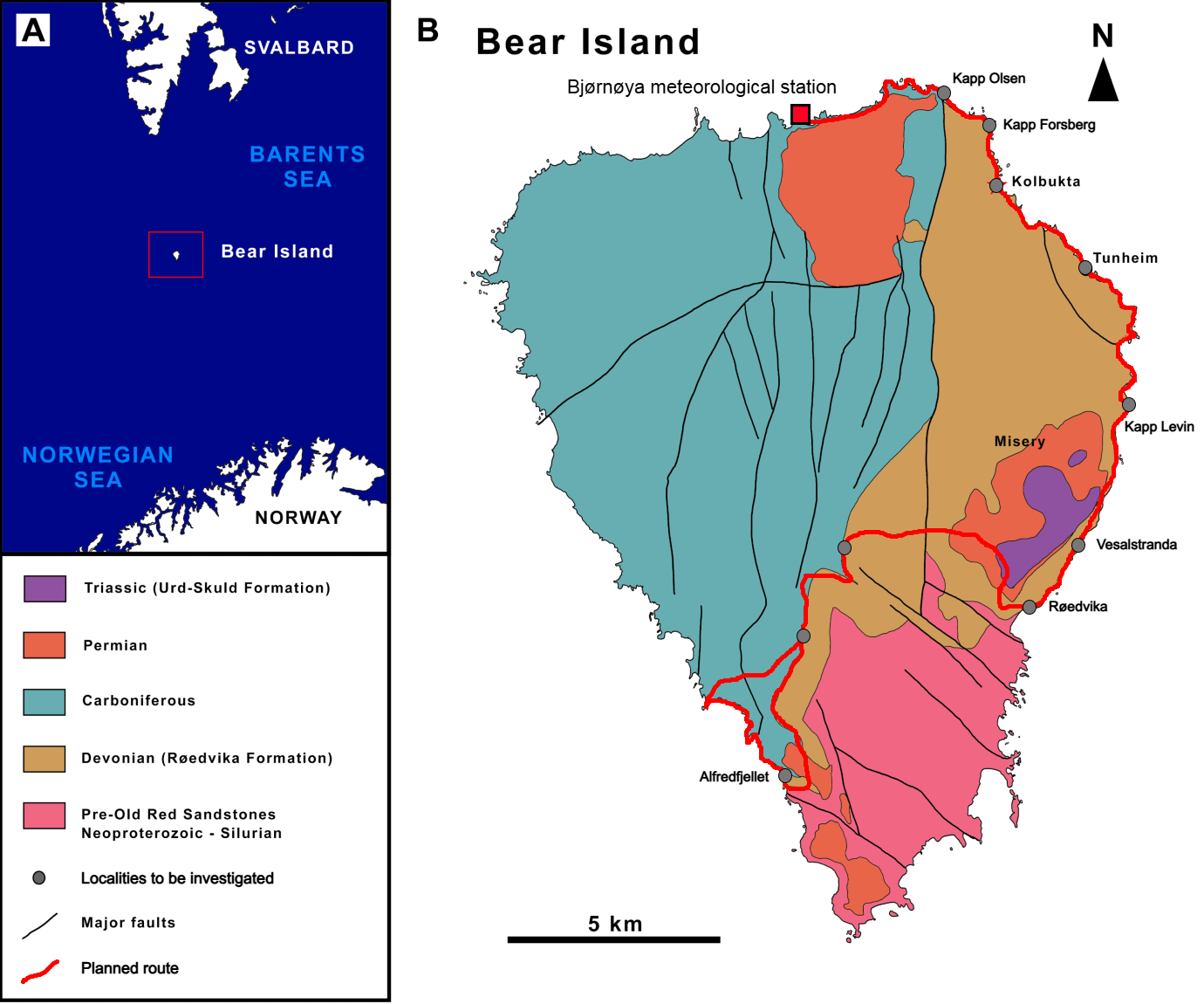Geologisk karta över Björnön
