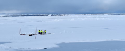 Sea ice is also sampled for a range of variables, for example, salinity, temperature, nutrients, and dissolved inorganic carbon.
