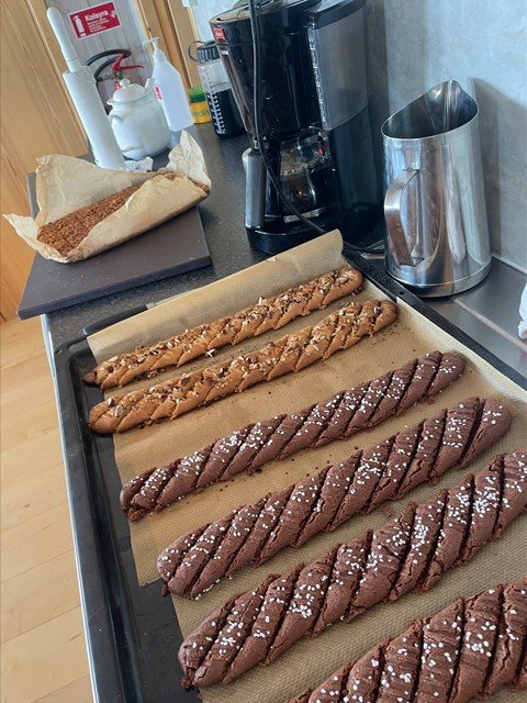 Cookies on a baking sheet.