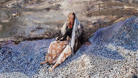 The Living Rock (That Ends Time), Olja Och Pastell Pa╠È Duk, 160X220 Cm, 2023