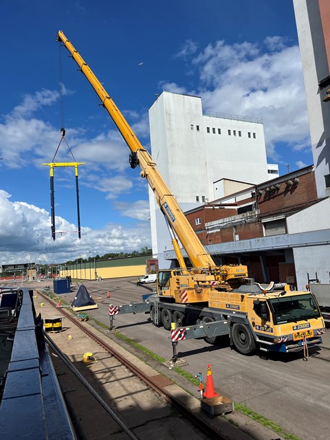 Lifting of A-frame in progress