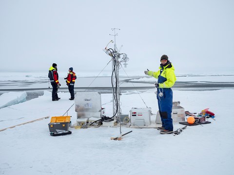 Observations of possible particles emissions, including the sugar molecules, from the open lead