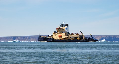 Icebreaker Oden during the expedition Petermann 2015